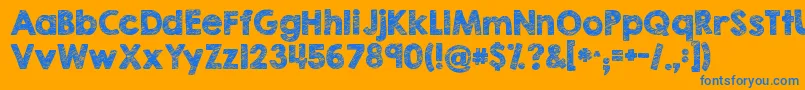 Kgbrokenvesselssketch Font – Blue Fonts on Orange Background