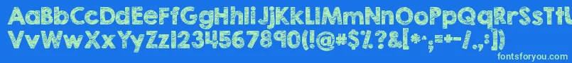 Kgbrokenvesselssketch Font – Green Fonts on Blue Background