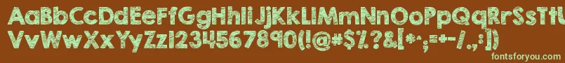 Kgbrokenvesselssketch Font – Green Fonts on Brown Background