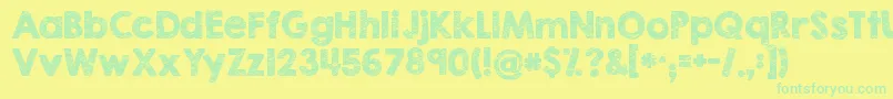 Kgbrokenvesselssketch Font – Green Fonts on Yellow Background