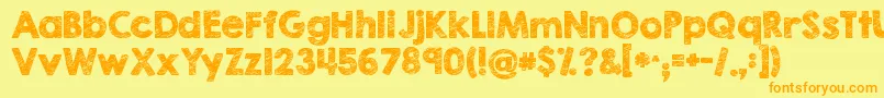 Kgbrokenvesselssketch Font – Orange Fonts on Yellow Background