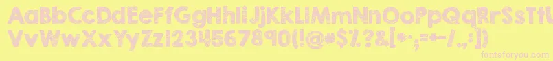 Kgbrokenvesselssketch Font – Pink Fonts on Yellow Background