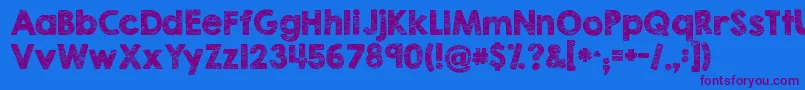 Kgbrokenvesselssketch Font – Purple Fonts on Blue Background