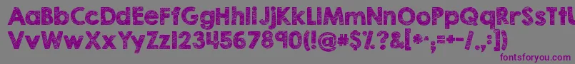 Шрифт Kgbrokenvesselssketch – фиолетовые шрифты на сером фоне