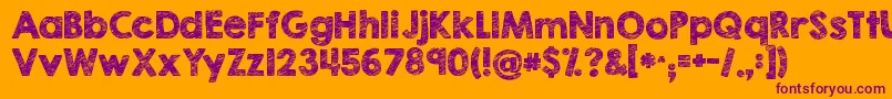 Kgbrokenvesselssketch Font – Purple Fonts on Orange Background