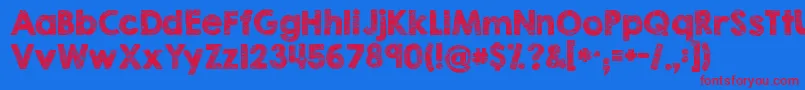 Kgbrokenvesselssketch Font – Red Fonts on Blue Background