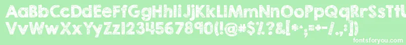 Kgbrokenvesselssketch Font – White Fonts on Green Background