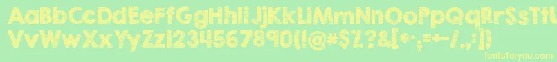 Kgbrokenvesselssketch Font – Yellow Fonts on Green Background