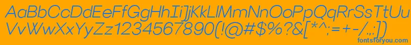 VillerayroundedLightitalic Font – Blue Fonts on Orange Background