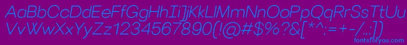 VillerayroundedLightitalic Font – Blue Fonts on Purple Background