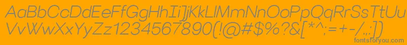 VillerayroundedLightitalic Font – Gray Fonts on Orange Background