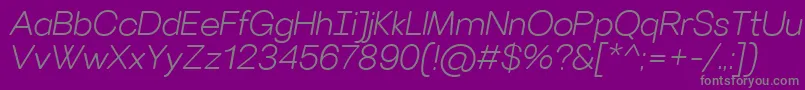 VillerayroundedLightitalic Font – Gray Fonts on Purple Background