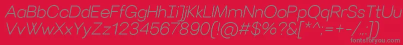 fuente VillerayroundedLightitalic – Fuentes Grises Sobre Fondo Rojo