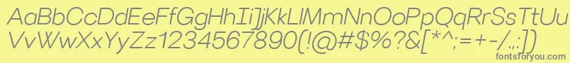 VillerayroundedLightitalic Font – Gray Fonts on Yellow Background
