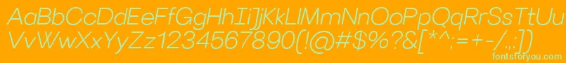 フォントVillerayroundedLightitalic – オレンジの背景に緑のフォント