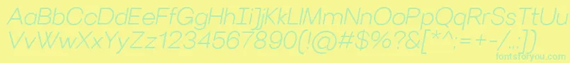 VillerayroundedLightitalic Font – Green Fonts on Yellow Background