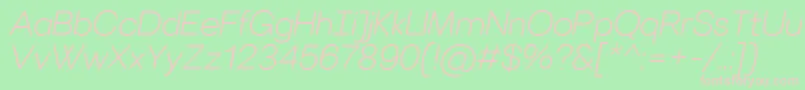 VillerayroundedLightitalic Font – Pink Fonts on Green Background