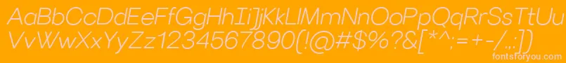 VillerayroundedLightitalic-Schriftart – Rosa Schriften auf orangefarbenem Hintergrund