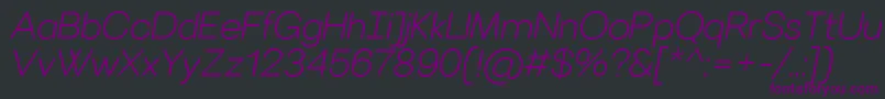 VillerayroundedLightitalic-Schriftart – Violette Schriften auf schwarzem Hintergrund