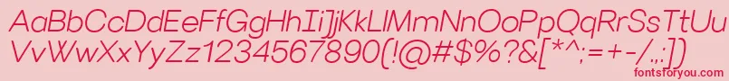 VillerayroundedLightitalic Font – Red Fonts on Pink Background