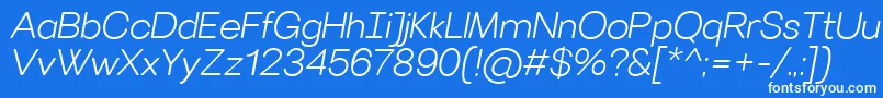 VillerayroundedLightitalic Font – White Fonts on Blue Background