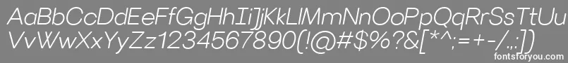 VillerayroundedLightitalic Font – White Fonts on Gray Background