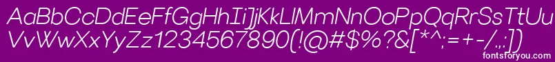 VillerayroundedLightitalic Font – White Fonts on Purple Background