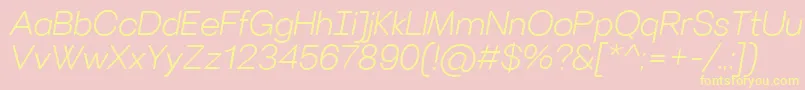 fuente VillerayroundedLightitalic – Fuentes Amarillas Sobre Fondo Rosa
