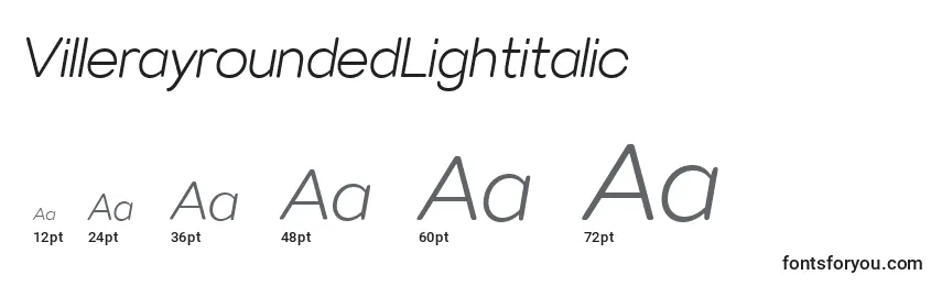 VillerayroundedLightitalic Font Sizes
