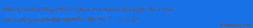 Shatteredprintitalic Font – Brown Fonts on Blue Background