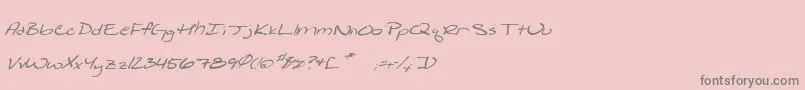 Shatteredprintitalic Font – Gray Fonts on Pink Background