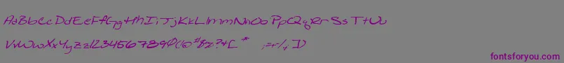 Shatteredprintitalic Font – Purple Fonts on Gray Background