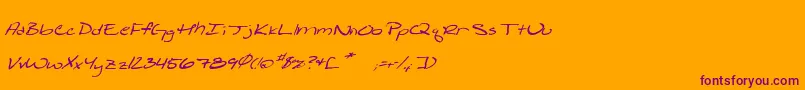 Shatteredprintitalic Font – Purple Fonts on Orange Background