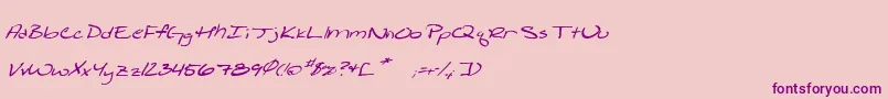 Shatteredprintitalic Font – Purple Fonts on Pink Background