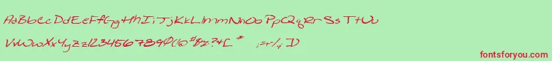 Shatteredprintitalic Font – Red Fonts on Green Background