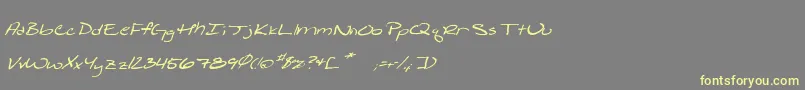 Shatteredprintitalic Font – Yellow Fonts on Gray Background