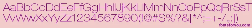 Heaveneticaextd3Thinsh Font – Purple Fonts on Pink Background