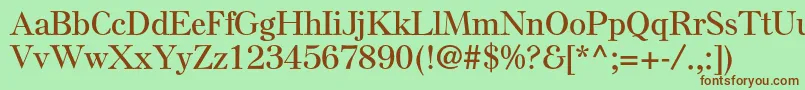 Шрифт ElsenplstdSemibold – коричневые шрифты на зелёном фоне