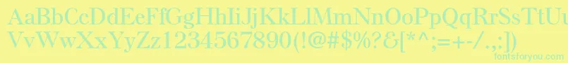 ElsenplstdSemibold Font – Green Fonts on Yellow Background