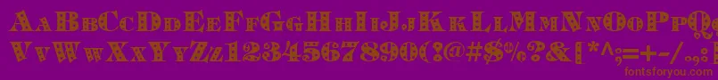 Timpanistars.KzBold Font – Brown Fonts on Purple Background