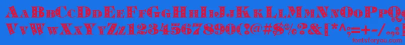 Timpanistars.KzBold Font – Red Fonts on Blue Background