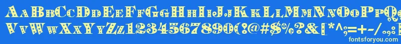 Timpanistars.KzBold Font – Yellow Fonts on Blue Background