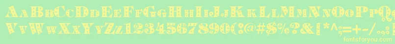 Timpanistars.KzBold Font – Yellow Fonts on Green Background