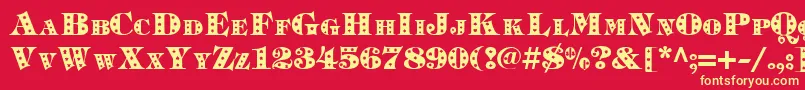 More about Timpanistars.KzBold Font Timpanistars.KzBold Font – Yellow Fonts on Red Background
