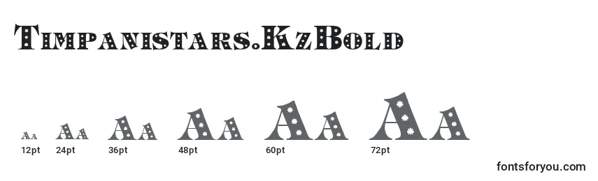 Размеры шрифта Timpanistars.KzBold