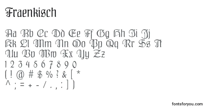 Schriftart Fraenkisch (102561) – Alphabet, Zahlen, spezielle Symbole