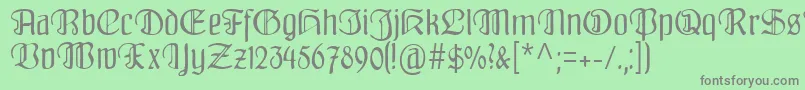 Fraenkisch Font – Gray Fonts on Green Background