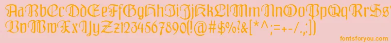 Fraenkisch Font – Orange Fonts on Pink Background