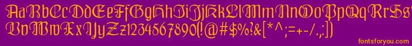 Fraenkisch Font – Orange Fonts on Purple Background