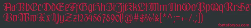 Fraenkisch Font – Red Fonts on Black Background